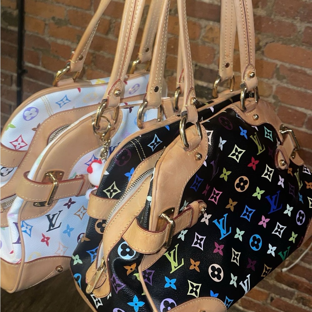 Louis Vuitton Black or White Shoulder Bag with Structured Design